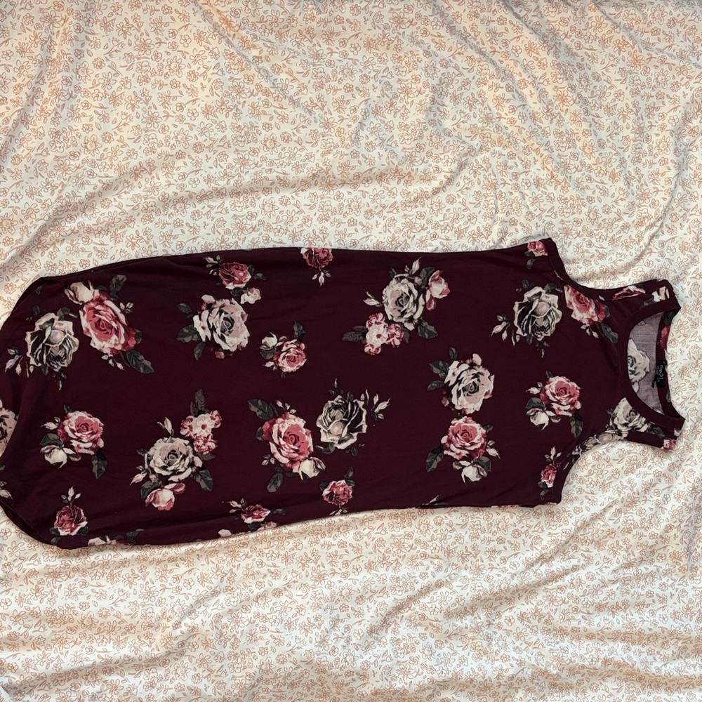 Rue21 Floral Burgundy Dress